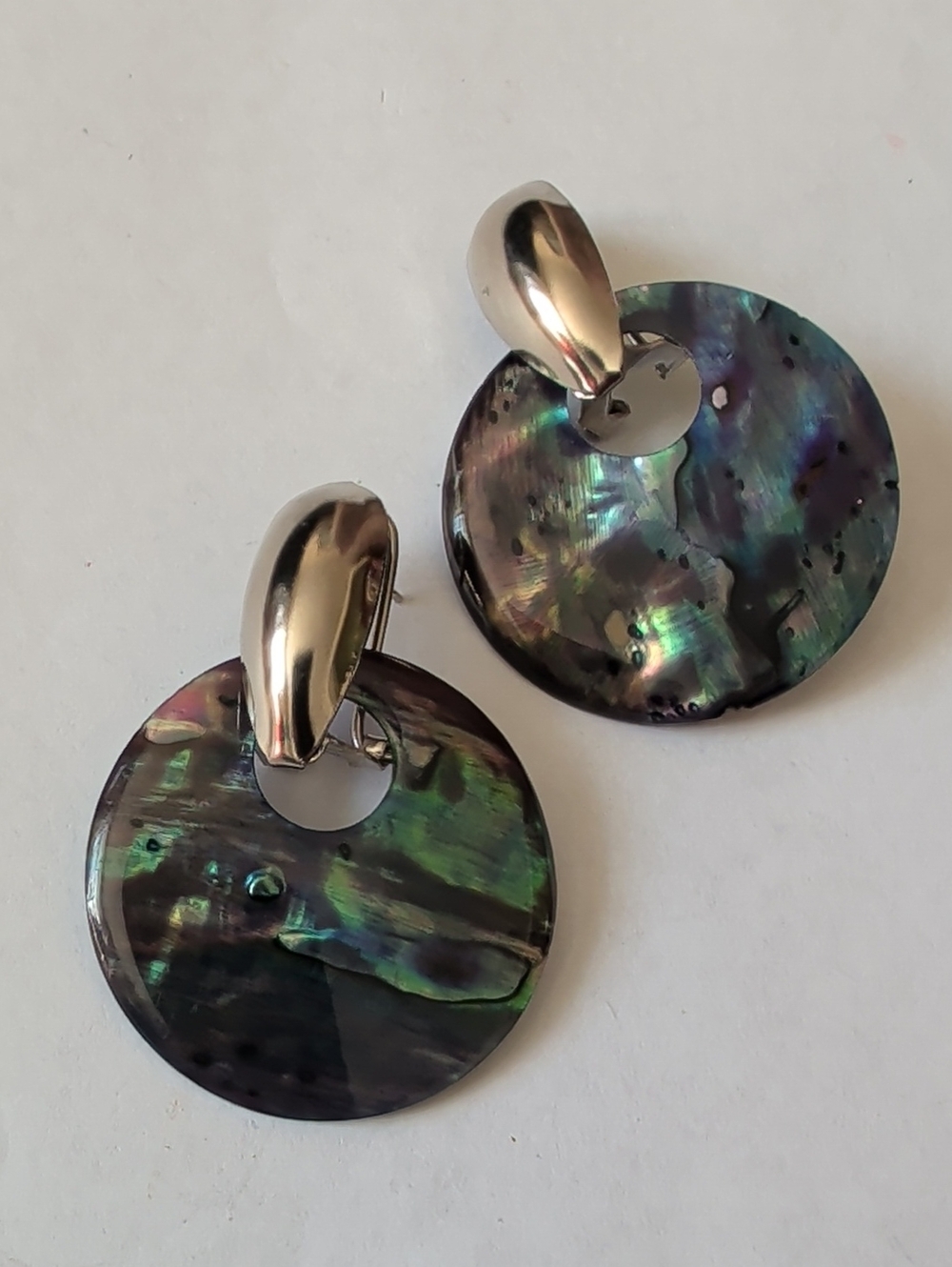Iridescent Abalone Shell Drop Earrings